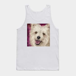 Painting of a Furry Cute Pomapoo Smiling Tank Top